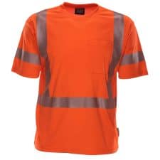 Class 3 T Shirt With Reflective Tape In Safety Orange