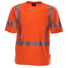Class 3 T Shirt With Reflective Tape In Safety Orange