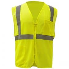 Safety Green Safety Vest With Zipper
