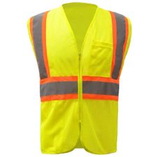 Safety Green Vest With Contrast Trim