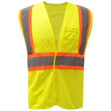 Safety Green Safety Vest With Orange Trim