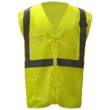 Safety Green Vest With ID Pocket And Zipper