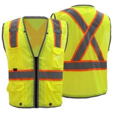 Safety Green Vest With X Back