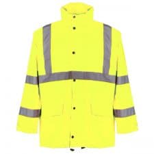 GSS Class 3 Rain Jacket In Safety Green With 2 Patch Pockets
