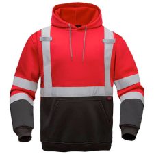 GSS Non-ANSI Red Hooded Pullover Safety Sweatshirt