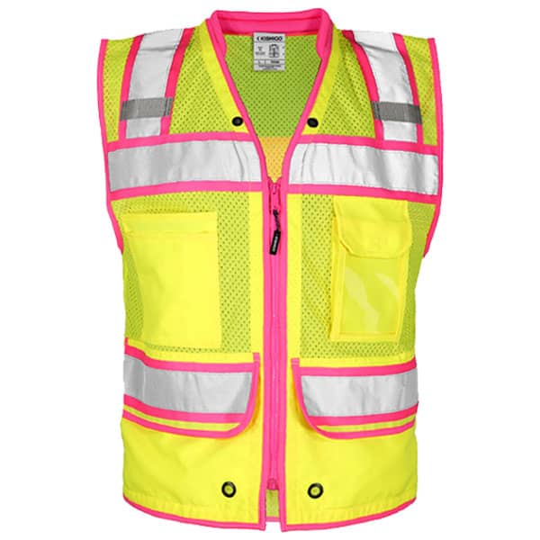 Kishigo Surveyors Vest with Pink Trim