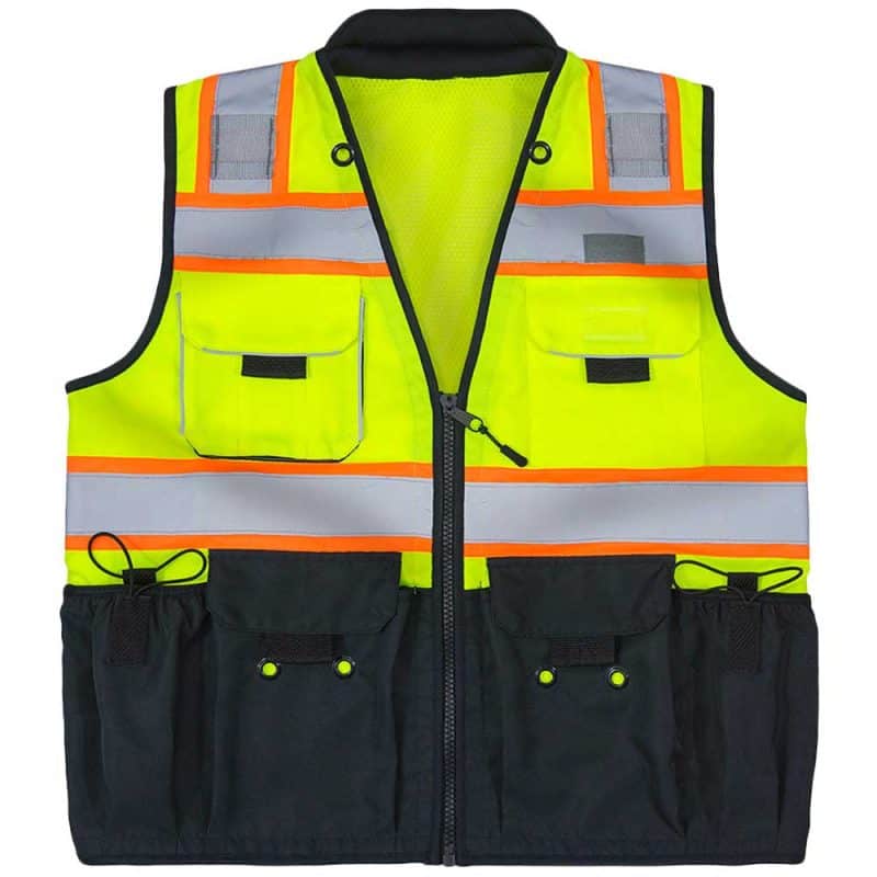 Max Apparel 490 Deluxe Black Bottom Surveyors Vest - National Safety Gear