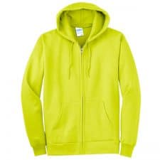 Tall Safety Green Full Zip Hooded Sweatshirt