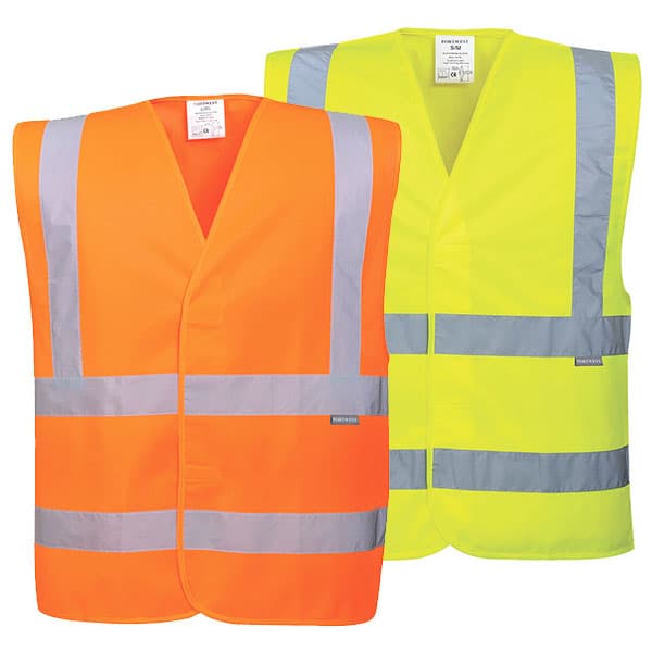 Safety Vests by Portwest in Safety Green and Safety Orange