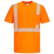Safety Orange Shirt With Segmented Tape For Comfort