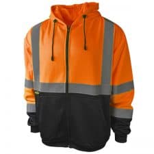 Radians Safety Orange Full Zip Hooded Sweatshirt