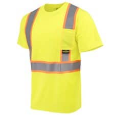 Radians Contrast Trim Short Sleeve Shirt-safety Green